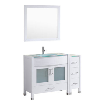 36 White Vanity Set - One 24 Sink Base, One 12 Drawer Base (LV3-C1-36-W)