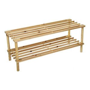 Walnut Free Delivery Home Vida 4 Tier Criss Cross Wood Storage Organiser Shoe Stand Rack