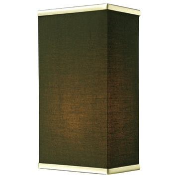 Z-Lite Rego Brushed Nickel With Chocolate Brown Fabric Shade Wall Sconce