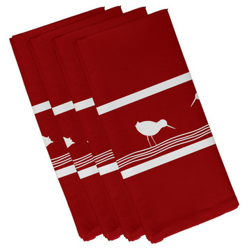 Birdwalk, Animal Print Napkin, Red, Set of 4