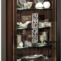 Roma 2-Door Curio in Walnut - Buffets And Sideboards