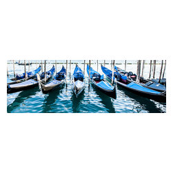 Douglas Page Photographic Art - Venetian Gondolas Panorama, 48"x16" - Prints And Posters