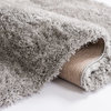 Well Woven Feather Liza Modern Solid Soft Plush Silver Runner Rug 2'7"x7'3"