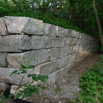 Residential Level Stone Wall Installation