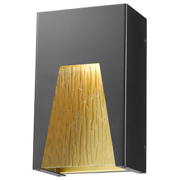 Z-Lite 561S Millenial 10" Tall LED Wall Sconce - Black / Gold / Chiseled Glass
