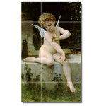 Picture-Tiles.com - William Bouguereau Angels Painting Ceramic Tile Mural #57, 36"x60" - Mural Title: Lamour Au Papillon