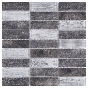 11.75"x11.75" Jolie Mosaic Tile Sheet, Gray