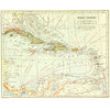 Consigned Vintage Map of West Indies, 1907
