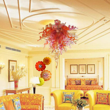 Viz Art Glass Chandelier & Wall Plate Combo