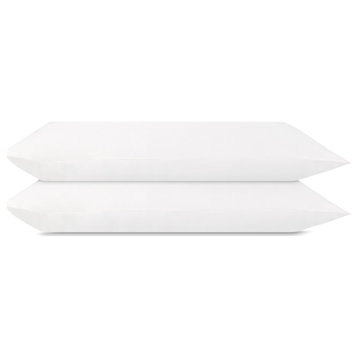 Delara GOTS 100% Organic Cotton Pillowcase Set of 2 400TC, White, King, 21"x36"