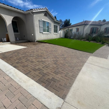 Front Yard Paver Driveway & Turf Upgrade | Woodland Hills, CA