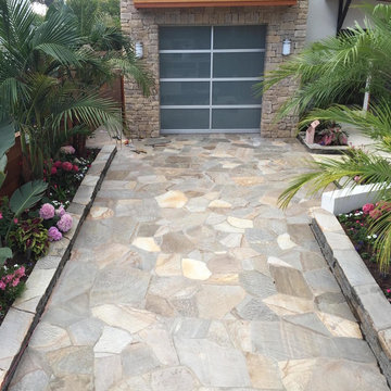 Flagstone driveway and hardscape, La Jolla