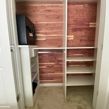Boston Area cedar backing walk-in closet