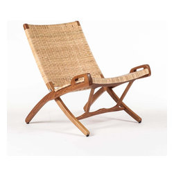 Vilhelm lounger Folding Chair Teak and Rattan - Dining Chairs