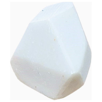 Faceted Gem Shape 1.5 in Wall Hook Organic Rock Off White Outdoor Safe Rock