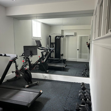 Custom Home Gym Mirror Wall