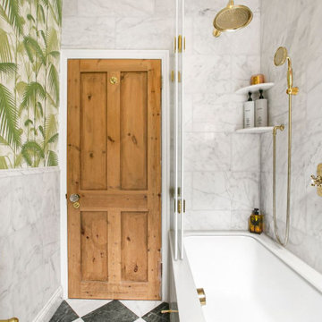 Traditional Bathroom Elegance with a Playful Twist
