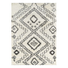 Maya 2" Thick Pile, Berber-Style Rug, Ivory, 2'x3'
