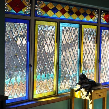 Professionally installed stained glass panels