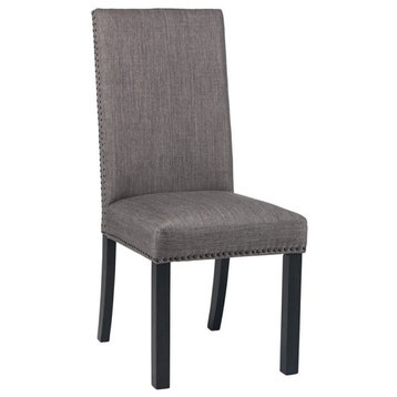 Coaster Jamestown Upholstered Fabric Dining Chairs in Gray