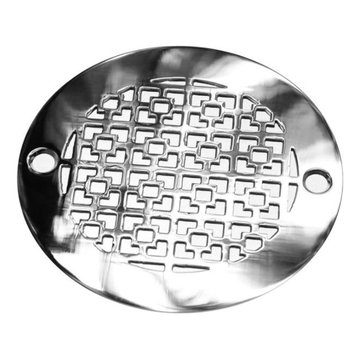 4 Inch Round Shower Drain, Geometric No. 1 Design
