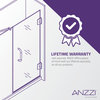 ANZZI Mare 35" x 76" Framed Sliding Shower Enclosure, Brushed Nickel