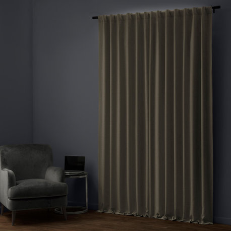 Signature Faux Linen Blackout Curtain Single Panel, Safari Tan, 50"w X 96"l