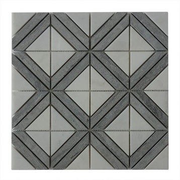 12"x12" Rubik Square Pattern Polished Mosaic, 12"x12"
