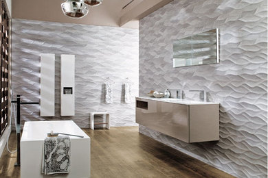 Inspiration for a modern bathroom remodel in Other