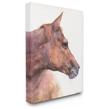 Horse Head Animal Watercolor Painting, 16"x20"