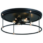 Minka Lavery - Westchester County 4-Light Flush Mount in Sand Coal with Skyline Gold Leaf - Stylish and bold. Make an illuminating statement with this fixture. An ideal lighting fixture for your home.&nbsp