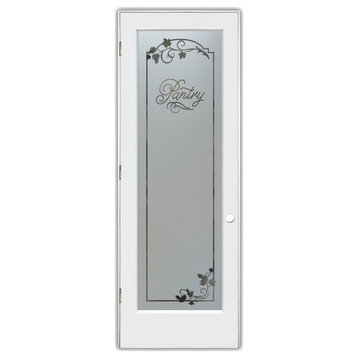 Pantry Door - Grape Ivy Melany - Primed - 24" x 96" - Knob on Right - Pull Open