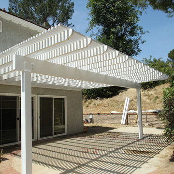 Wood Lattice Patio Cover and Wood Balcony