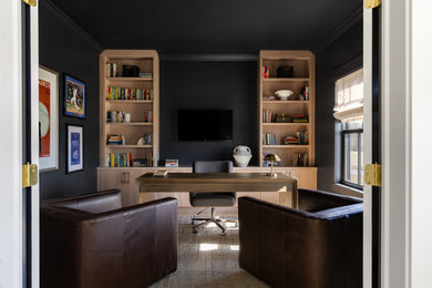 Example of a minimalist home office design in Bridgeport