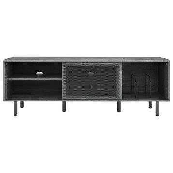 Modway Kurtis MDF Particleboard TV and Record Stand for TVs up to 65" - Charcoal