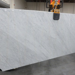 All Natural Stone - Bianco Carrara Marble Slab - Kitchen Countertops