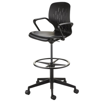 Ergonomic Office Chair, Sleek Design With Pneumatic Adjustable Height, Black