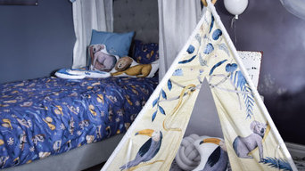 Jungle Collection - kid's teepee, bedding set, decorative pillows and garland