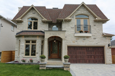 Home design - large contemporary home design idea in Toronto