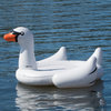 116" Inflatable White and Black Swan Island Float With Grab Line