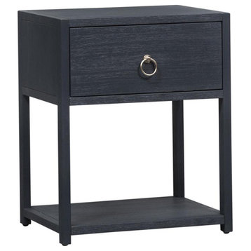 1 Shelf Accent Table, Wire Brushed Denim Finish