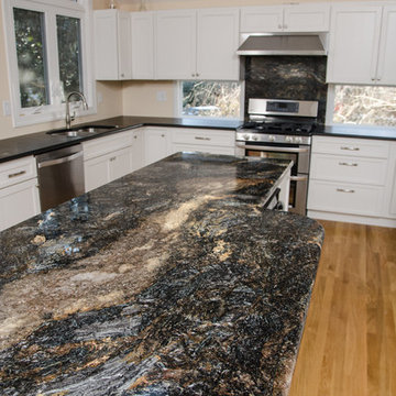Absolute Black Honed and Saturnia Granite