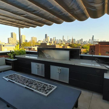 Chicago Rooftop living with two Samsung 75" Terrace TV's