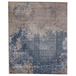 Jaipur Living - Sahaj Hand-Knotted Trellis Blue and Gray Area Rug, 9'x12' - Soft, sophisticated, and soothingly colored, the Tattvam collection offers serene and versatile style to modern interiors. The elegant blend of wool and luxe rayon made from bamboo gives the Sahaj rug a stunning finish, while the earthy gray, tan, taupe, silver, and blue colorway provides neutrality to ground any space. The intricate lattice design recalls architectural details for a touch of global flair.