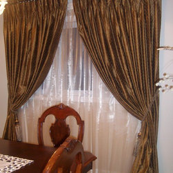 Silk Puddled Drapery Panels - Window Treatments