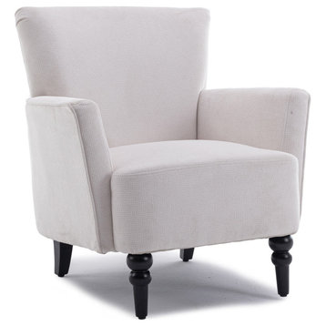 Armchair Modern Accent Sofa for living room bedroom Studio, White