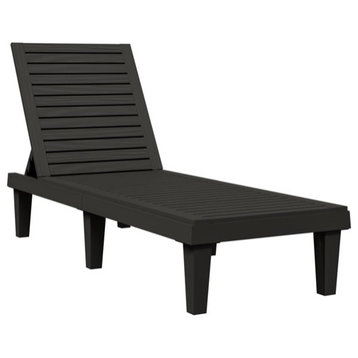 vidaXL Daybed Chaise Lounge Chair Day Bed Patio Furniture Black Polypropylene