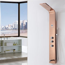 Fontana Rose-gold Stainless Steel Shower panel - Shower Panels And Columns