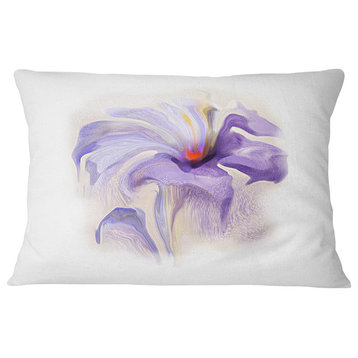 Purple Flower Watercolor Illustration Animal Throw Pillow, 12"x20"