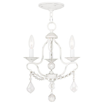 Chesterfield Collection 3 Light Antique White Mini Chandelier (6423-60)